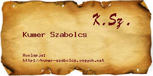 Kumer Szabolcs névjegykártya