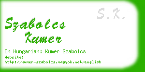 szabolcs kumer business card